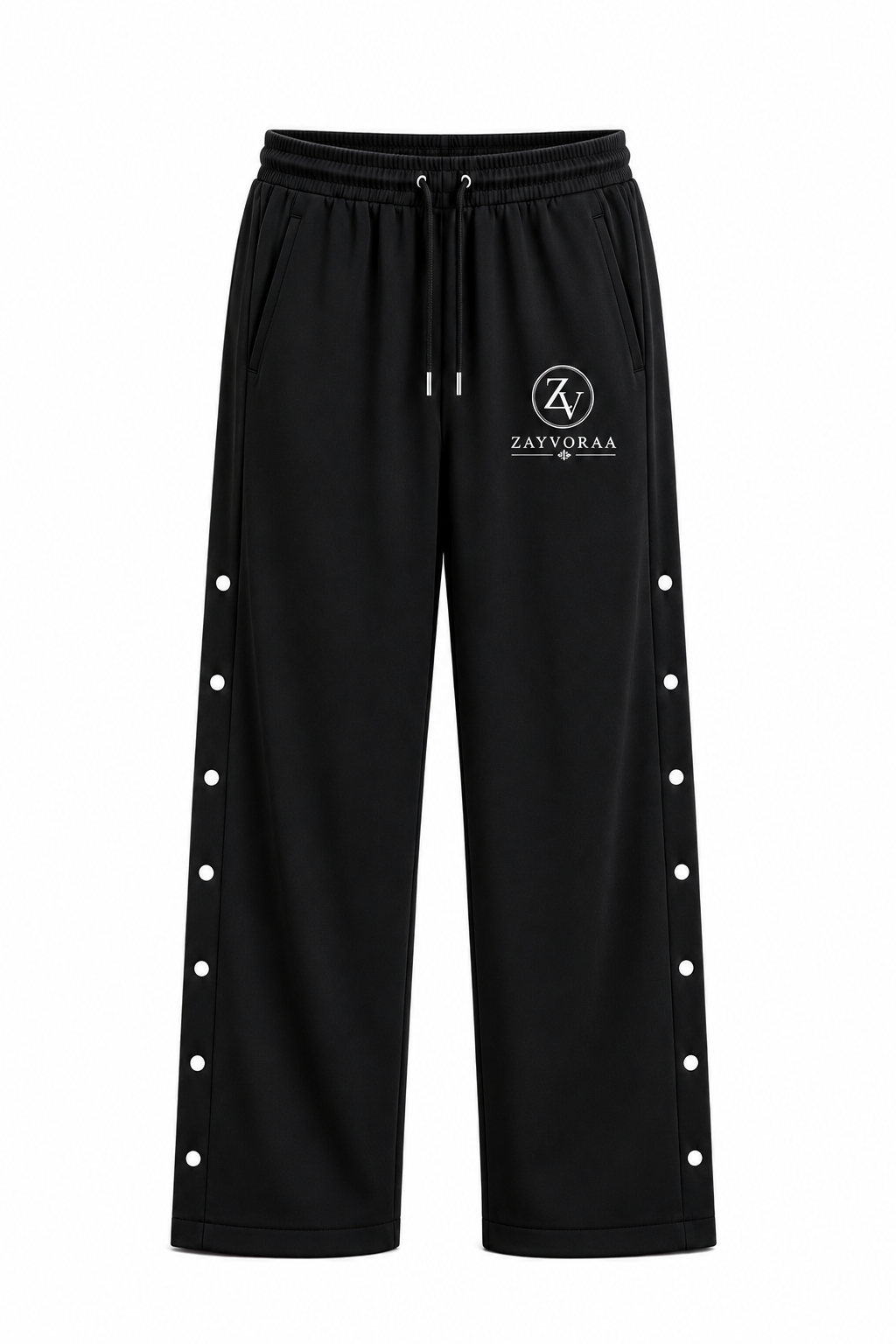 Stud Detail Wide-Leg Track Pant